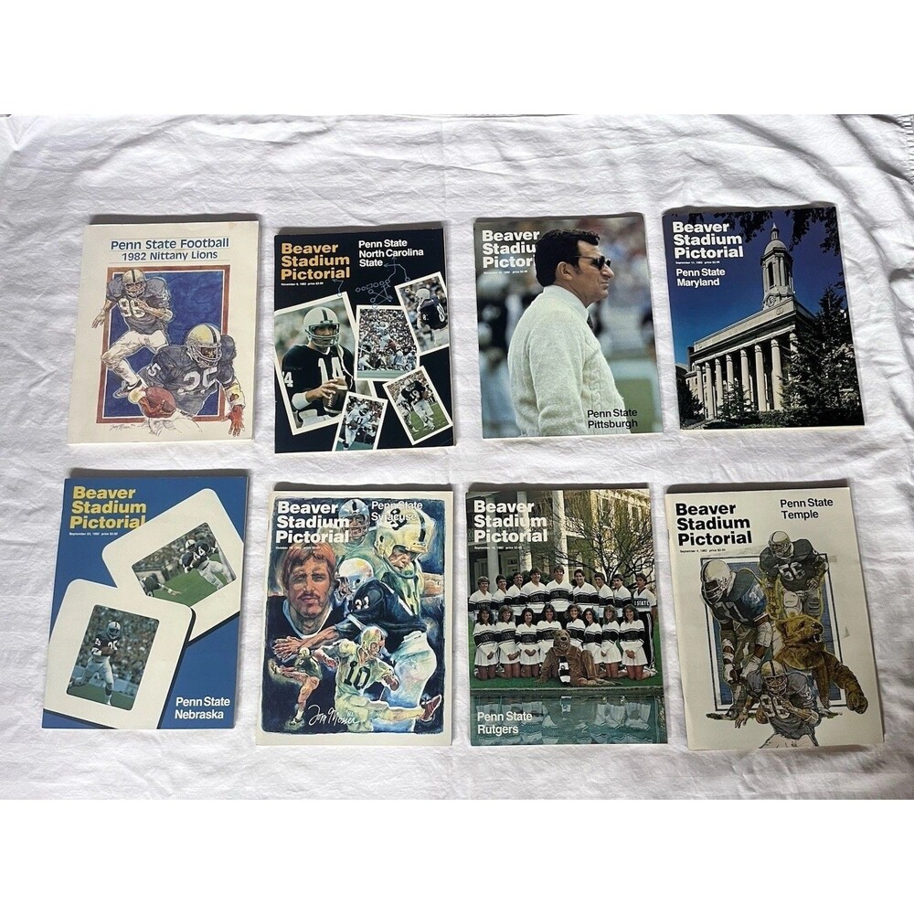 1982 Penn State Football Program Lot of 8 National Champs w/ Nebraska Game